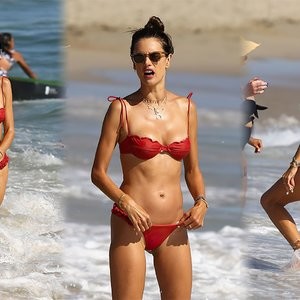 Alessandra Ambrosio Stuns in a Red Bikini While Cooling Off at the Beach (97 Photos) – Leaked Nudes