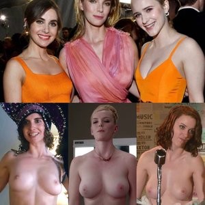Alison Brie, Betty Gilpin, Rachel Brosnahan Nude & Sexy (1 Photo) - Leaked Nudes