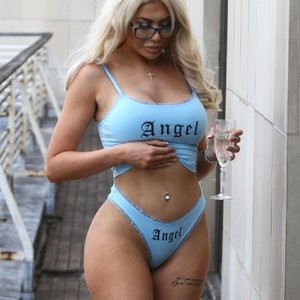 Chloe Ferry Poses in a Sexy Skimpy Blue Matching Angel Lingerie Set (27 Photos) - Leaked Nudes
