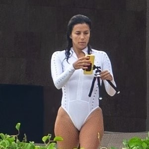 Eva Longoria Flaunts Her Sexy Body in a White Swimsuit (13 Photos) - Leaked Nudes