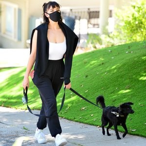 Rebecca Black Covers Up with a Face Mask Walking Her Puppy in Orange County (10 Photos) - Leaked Nudes