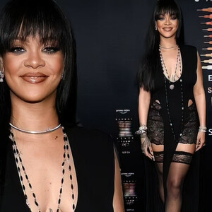 Rihanna Sets Pulses Racing in Sheer Lace Shorts and Stockings at Savage X Fenty Show Premiere in NYC (29 Photos) – Leaked Nudes